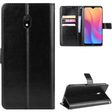 4U Sky Xiaomi Redmi 8A-BLACK Için Crazy Horse Deri Cüzdan Telefon Kılıfı (Yurt Dışından)