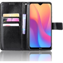 4U Sky Xiaomi Redmi 8A-BLACK Için Crazy Horse Deri Cüzdan Telefon Kılıfı (Yurt Dışından)