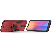 4U Sky Xiaomi Redmi 8A-KIRMIZI Için Serin Koruma Parmak Yüzüğü Kickstand Pc+Tpu Hibrid Kabuk (Yurt Dışından)