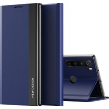 4U Sky Pu Deri Otomatik Emici Stant Telefon Kılıfı Xiaomi Redmi Note 8t-Dark Mavi (Yurt Dışından)