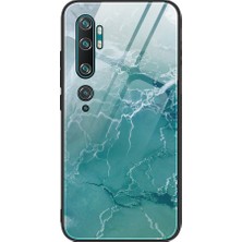 4U Sky Mermer Doku Temperli Cam Geri+Tpu Combo Kabuğu Xiaomi Mi Note 10-DL04 (Yurt Dışından)