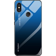 4U Sky Gradyan Cam+Tpu+Pc Hibrid Geri Kılıf Xiaomi Redmi Note 5 Pro-Blue Black (Yurt Dışından)