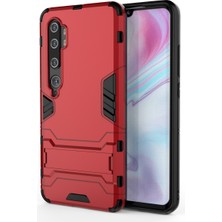 4U Sky Xiaomi Mi Cc9 Pro/not 10-Kırmızı Için Kickstand Gövdeli Plastik+Tpu Hibrit Kabuk (Yurt Dışından)