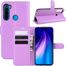 4U Sky Xiaomi Redmi Note 8 (2019/2021) Için Litchi Deri Deri Cüzdan Stand Telefon Kılıfı (Yurt Dışından)