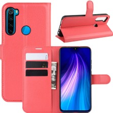 4U Sky Xiaomi Redmi Note 8 (2019/2021) Için Litchi Deri Deri Cüzdan Stand Telefon Kılıfı (Yurt Dışından)