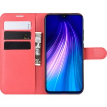 4U Sky Xiaomi Redmi Note 8 (2019/2021) Için Litchi Deri Deri Cüzdan Stand Telefon Kılıfı (Yurt Dışından)