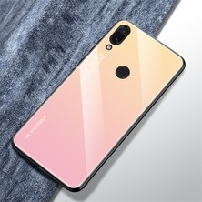 4U Sky Xiaomi Redmi Not 7s Not 7-Gold Pembesi Için Kazşana Dayanıklı Gradyan Cam Tpu+Pc Telefon Kılıfı (Yurt Dışından)