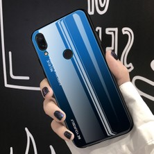 4U Sky Xiaomi Redmi Not 7s Not 7-Blue Siyah Için Çizik Dayanıklı Gradyan Cam Tpu+Pc Telefon Kılıfı (Yurt Dışından)