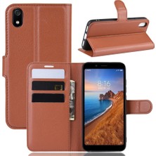 4U Sky Litchi Doku Cüzdan Pu Deri Stand Telefon Ileti Xiaomi Redmi 7A-BROWN (Yurt Dışından)