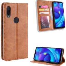 4U Sky Xiaomi Redmi Için Vintage Style Pu Deri Cüzdan Kapağı Not 7s /not 7 /not 7 Pro (Hindistan) -Brown (Yurt Dışından)