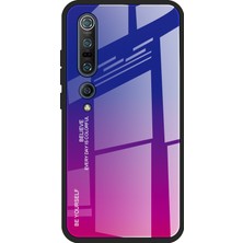 4U Sky Xiaomi Mi 10/mi 10 Pro-Mavi Gül Için Gradyan Renk Temperli Cam+Pc+Tpu Telefon Kasası (Yurt Dışından)