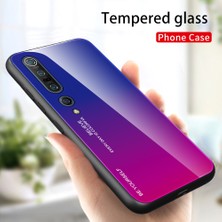 4U Sky Xiaomi Mi 10/mi 10 Pro-Mavi Gül Için Gradyan Renk Temperli Cam+Pc+Tpu Telefon Kasası (Yurt Dışından)