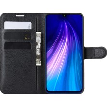 4U Sky Xiaomi Redmi Için Litchi Cilt Tasarım Deri Kılıfı Not 8t-Black (Yurt Dışından)