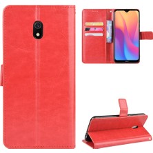 4U Sky Xiaomi Redmi 8A-KIRMIZI Için Çılgın At Deri Cüzdan Telefon Kasası (Yurt Dışından)