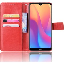 4U Sky Xiaomi Redmi 8A-KIRMIZI Için Çılgın At Deri Cüzdan Telefon Kasası (Yurt Dışından)