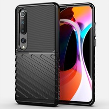 4U Sky Xiaomi Mi 10-Black Için Twill Doku Yumuşak Tpu Telefon Kılıfı (Yurt Dışından)