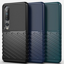 4U Sky Xiaomi Mi 10-Black Için Twill Doku Yumuşak Tpu Telefon Kılıfı (Yurt Dışından)