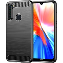 4U Sky 1.8mm Anti-Güz Esnek Tpu Koruyucu Koruma Kılıfı Karbon Fiber Fırçalı Doku Telefon Kapağı Xiaomi Redmi Not 8/redmi Not 8 2021-BLACK (Yurt Dışından)