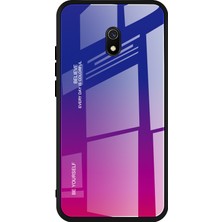 4U Sky Xiaomi Redmi 8A-MAVI Gül Için Gradyan Renk Temperli Cam+Pc+Tpu Kombo Kasa (Yurt Dışından)