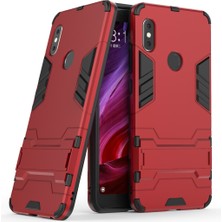 4U Sky Shockproof Pc+Tpu Hibrid Kickstand Mobil Geri Back Case Xiaomi Redmi Note 5 Pro (Çift Kamera)/redmi Note 5 (Çin) -Red (Yurt Dışından)