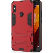 4U Sky Shockproof Pc+Tpu Hibrid Kickstand Mobil Geri Back Case Xiaomi Redmi Note 5 Pro (Çift Kamera)/redmi Note 5 (Çin) -Red (Yurt Dışından)