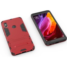 4U Sky Shockproof Pc+Tpu Hibrid Kickstand Mobil Geri Back Case Xiaomi Redmi Note 5 Pro (Çift Kamera)/redmi Note 5 (Çin) -Red (Yurt Dışından)