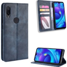 4U Sky Xiaomi Redmi Için Vintage Style Pu Deri Cüzdan Telefon Kılıfı Not 7s /not 7 /not 7 Pro (Hindistan) -Blue (Yurt Dışından)