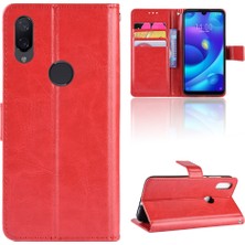 4U Sky Xiaomi Redmi Için Çılgın At Deri Cüzdan Kılıfı Not 7s /not 7 /not 7 Pro (Hindistan) -Red (Yurt Dışından)