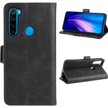 4U Sky Mıknatıs Adsorpsiyonu Flip Deri Cüzdan Kılıfı Xiaomi Redmi Note 8-Black (Yurt Dışından)