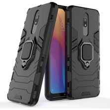 4U Sky Xiaomi Redmi 8A-BLACK Için Serin Koruma Parmak Yüzüğü Kickstand Pc+Tpu Hibrid Kabuk (Yurt Dışından)