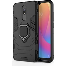 4U Sky Xiaomi Redmi 8A-BLACK Için Serin Koruma Parmak Yüzüğü Kickstand Pc+Tpu Hibrid Kabuk (Yurt Dışından)