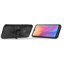 4U Sky Xiaomi Redmi 8A-BLACK Için Serin Koruma Parmak Yüzüğü Kickstand Pc+Tpu Hibrid Kabuk (Yurt Dışından)