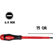 Cer-Pa Norm Prosoft İzoleli Tornavida Mıknatıslı Düz Uçlu 6.5 - 15 Cm