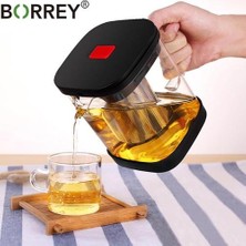 Haitn Temizle Cam Çaydanlık Teacup Set Isıya Dayanıklı Kare Cam Çaydanlık Çay Demlik Puer Oolong Çay Su Isıtıcısı Ofis Çay Bardağı | Çaydanlıklar (600 ml Çaydanlık (1 Adet)) (Yurt Dışından)