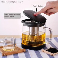 Haitn Temizle Cam Çaydanlık Teacup Set Isıya Dayanıklı Kare Cam Çaydanlık Çay Demlik Puer Oolong Çay Su Isıtıcısı Ofis Çay Bardağı | Çaydanlıklar (600 ml Çaydanlık (1 Adet)) (Yurt Dışından)