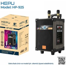 Hepu HP-925 10'' 25CM Kablosuz 2 El Mikrofon Şarjlı Müzik Kutusu & Mevlüt Anfisi