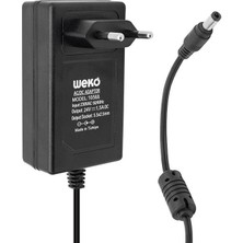 Weko 24 Volt - 1.5 Amper 5.5*2.5 Uçlu Priz Tipi Adaptör Kutusuz Yerli Üretim Adaptör Siyah