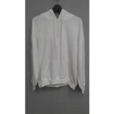 Sinhan Kadın Oversize Kapüşonlu Sweatshirt Beyaz