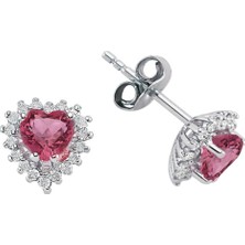 Sirius Pırlanta Pırlanta ve Kalp Pembe Turmalin Taşlı Anturaj Küpe 0415E0045