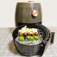 Populer Airfryer Izgara Teli, Universal Boyutta, Çelik Tel, Izgara Şiş ve Ekmek Kızartma Rafı Seti