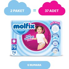 Molfix Pants Bebek Bezi 6 Beden E.Large Aylık AvantajPaketi 74 Adet