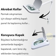 Sevgift 5x Led Işıklı Köşeli Lensli Masaüstü Büyüteç