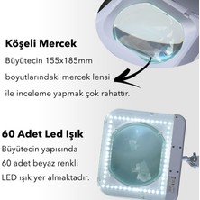 Sevgift 5x Led Işıklı Köşeli Lensli Masaüstü Büyüteç