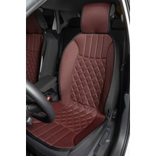 Hyundai I10 Uyumlu Oto Koltuk Minderi Elegance Model Ön 2'li Set Bordo Siyah Fs