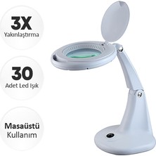 Sevgift 3x Ledli Masaüstü Büyüteç Katlanabilir