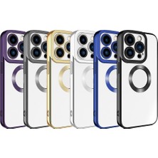 HEPTEKİLETİŞİM Apple iPhone 15 Pro Max Kılıf Kamera Lens Korumalı Logo Gösteren Parlak Kenarlı Kapak (Omega)