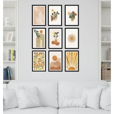 Wooden Factory 3 Parça Çerçeve Görünümlü - Salon Oturma Yatak Odası Mutfak Ofis Antre Için Tablo Seti