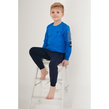 U.S. Polo Assn. Mavi Erkek Çocuk İkili Pijama Takım