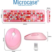 Microcase 2.4 Ghz Wireless Kablosuz Mekanik Renkli Tuşlu Klavye ve Mouse Seti - AL3993