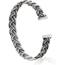 Gümüşcüm Çift Örgü Erkek Gümüş Bileklik